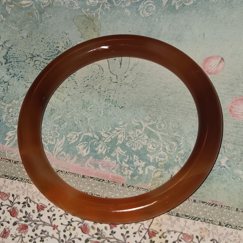 Vintage Orange Jade Bangle Bracelet Fashion Accessory